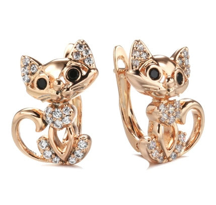 Orecchini gatto zircone