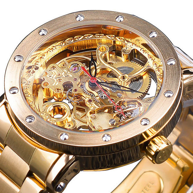 Orologio con fondello trasparente