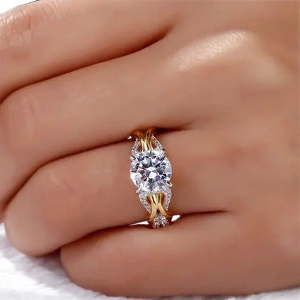 Anello zircone da donna light luxury