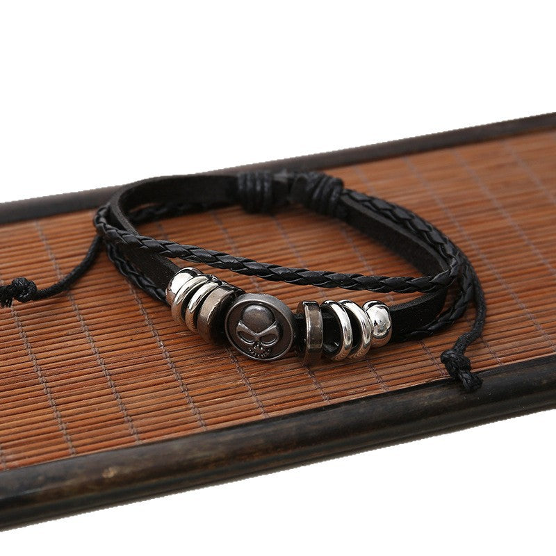 Set 6 bracciali pelle stile punk