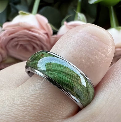 Anello Effetto Legno Verde