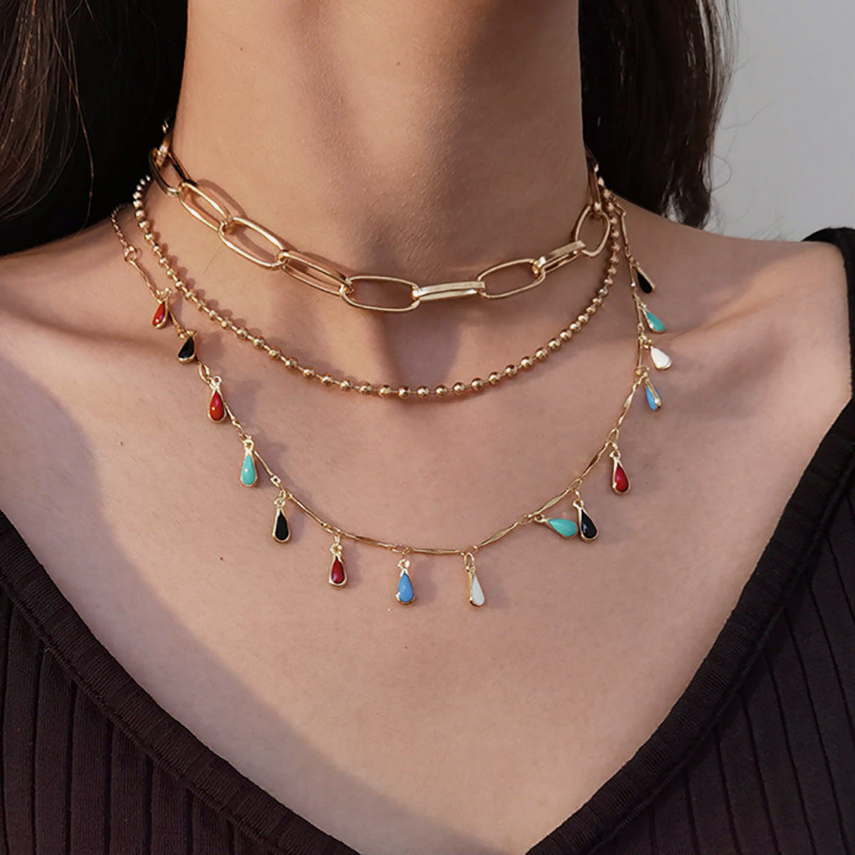 Collana Goccia Multicolore