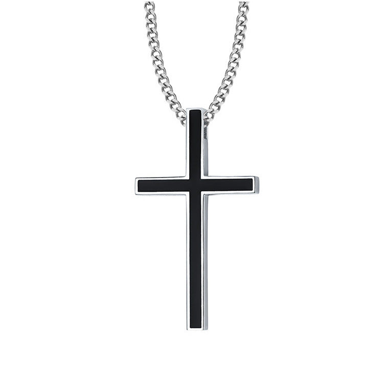 Collana croce acciaio da uomo