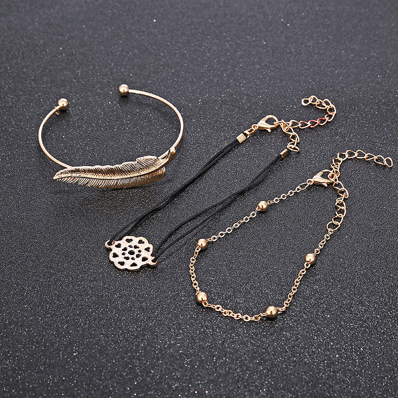 Bracciale intrecciato foglia