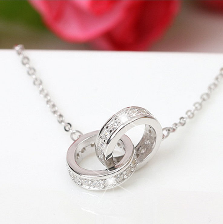 Collana doppio cerchio argento