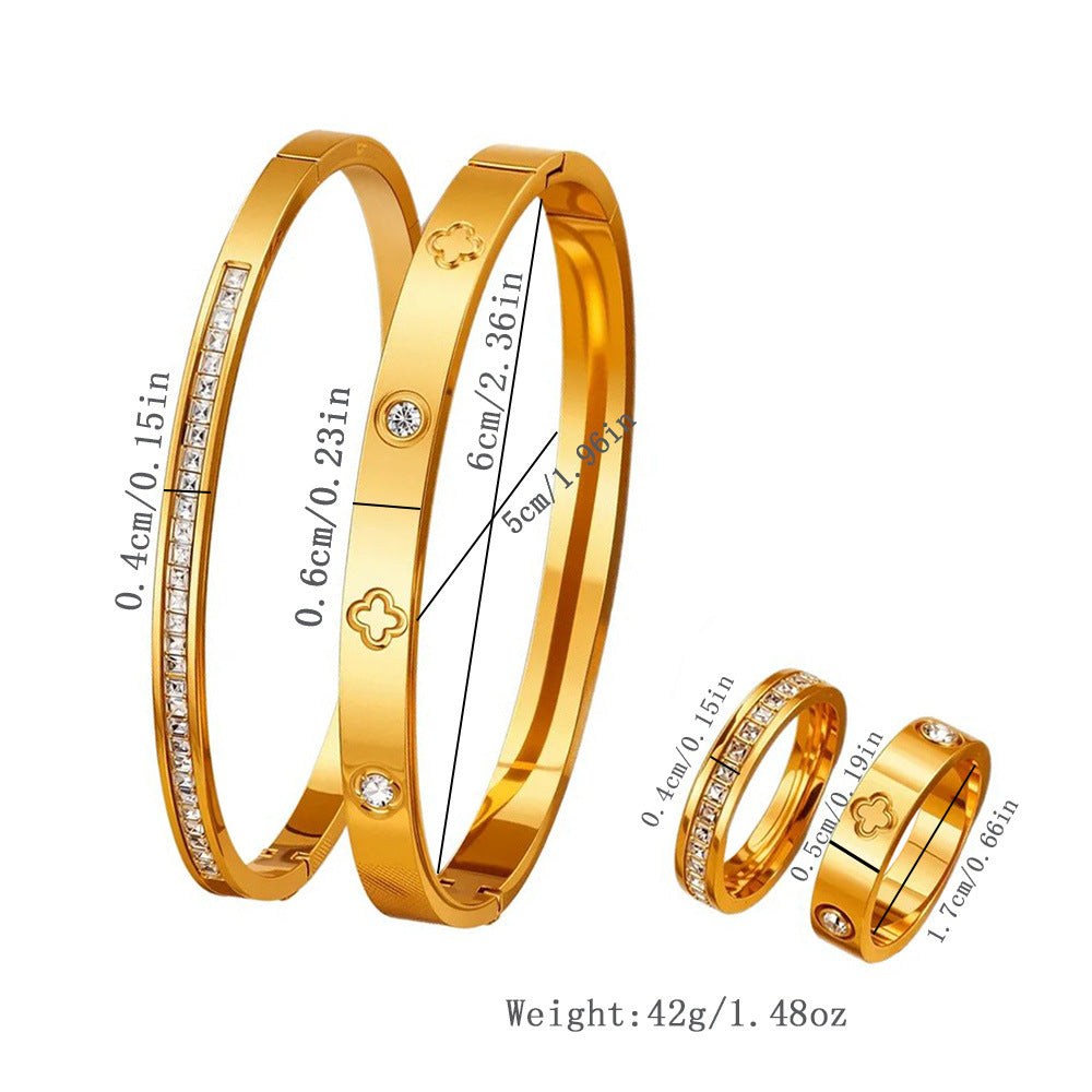 Set bracciale e anello diamanti