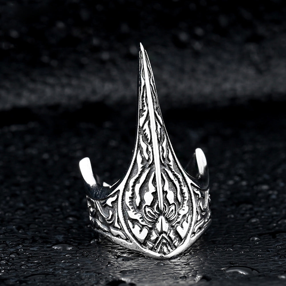 Anello titanio inciso