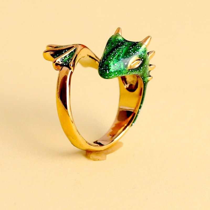 Anello drago smaltato per indice