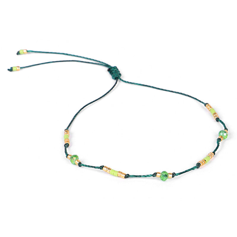 Cavigliera boho perline riso