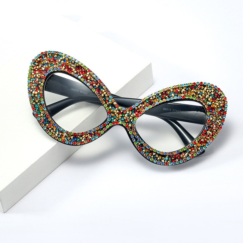 Occhiali a farfalla con strass