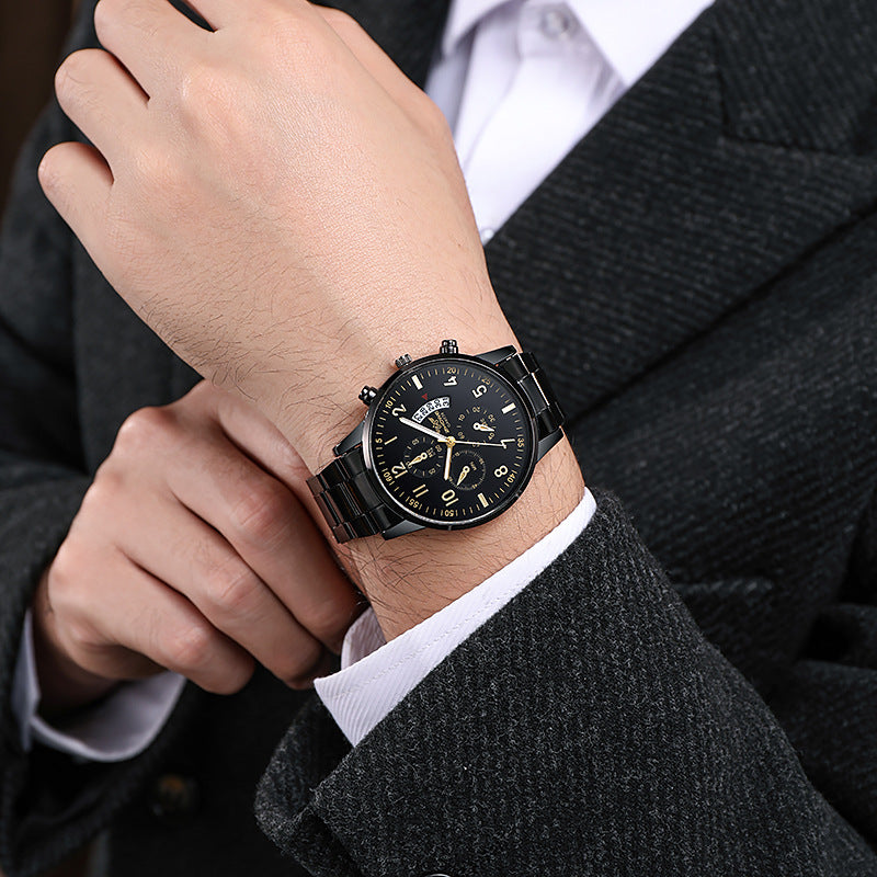 Orologio uomo al quarzo casual multifunzione