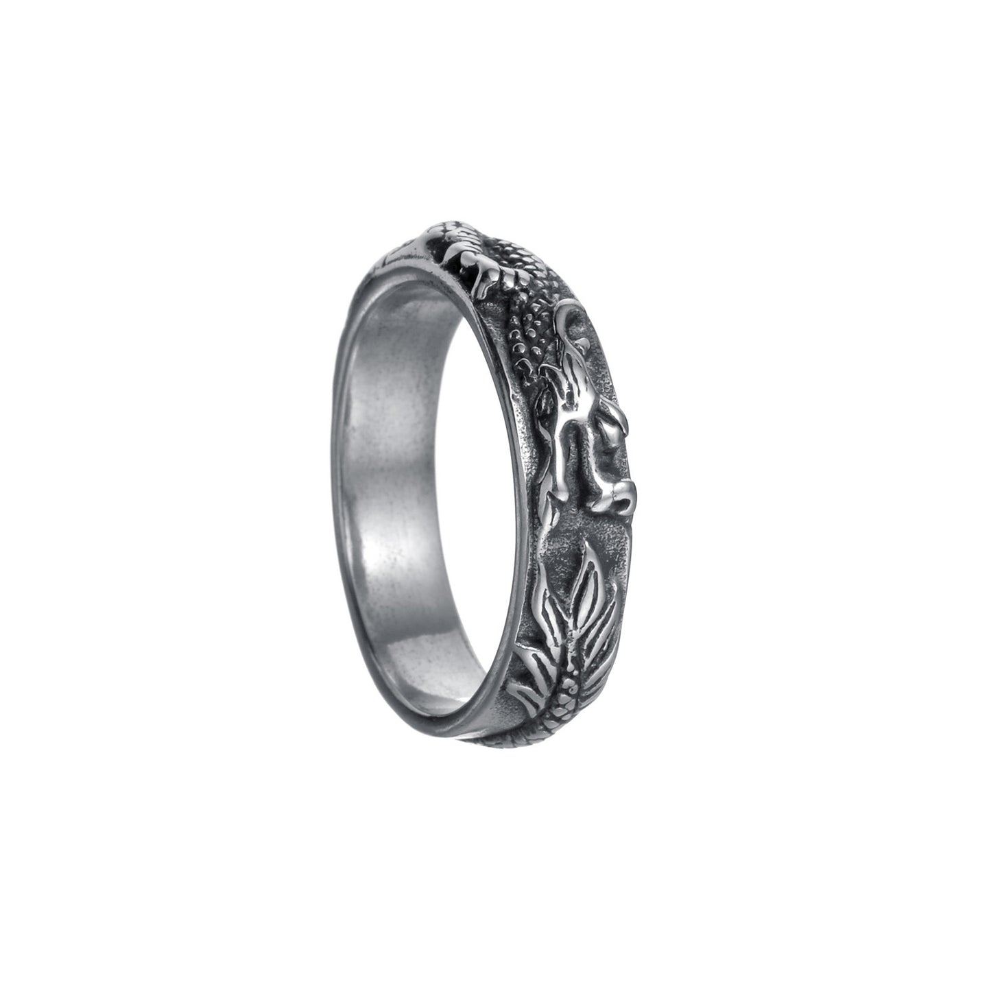 Anello drago titanio