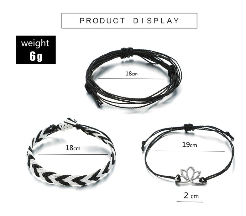 Bracciale Loto Corda Nera