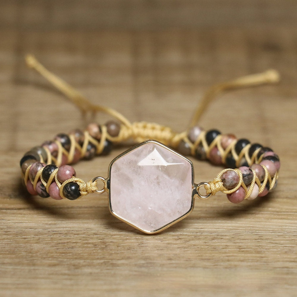 Bracciale pietre naturali intrecciato