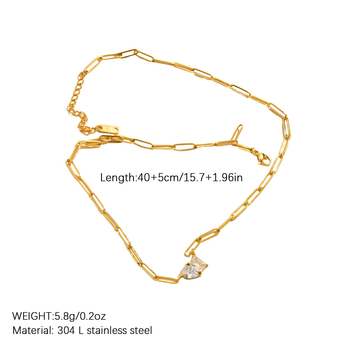 Collana Goccia Oro Brillantini