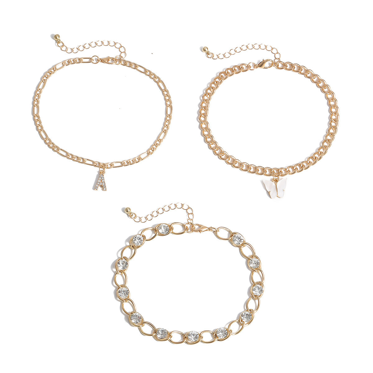 Cavigliera con lettere strass