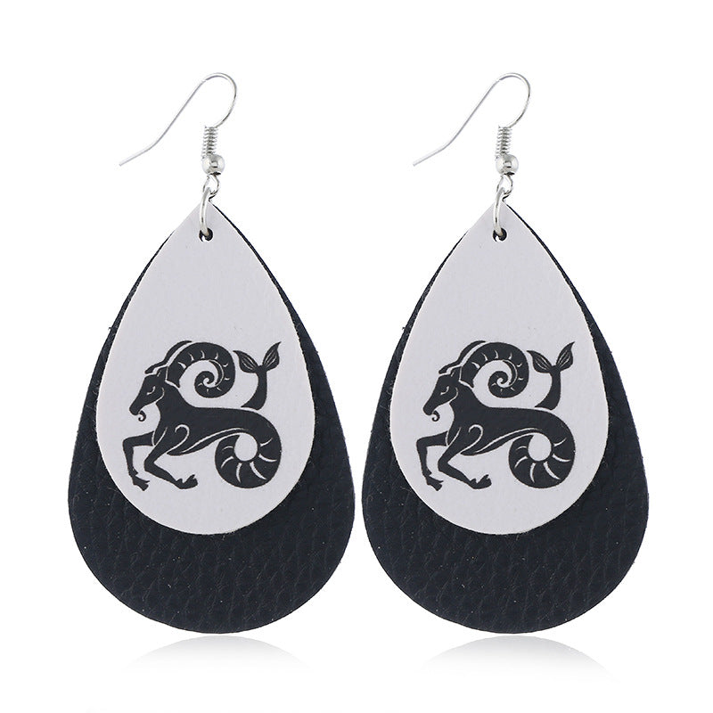 Orecchini zodiaco in pelle