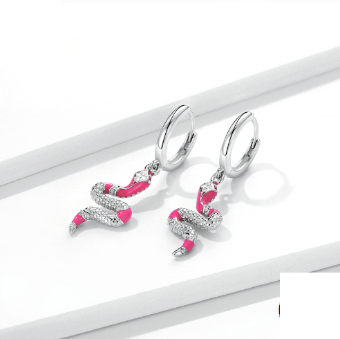 Orecchini serpente argento placcato platino