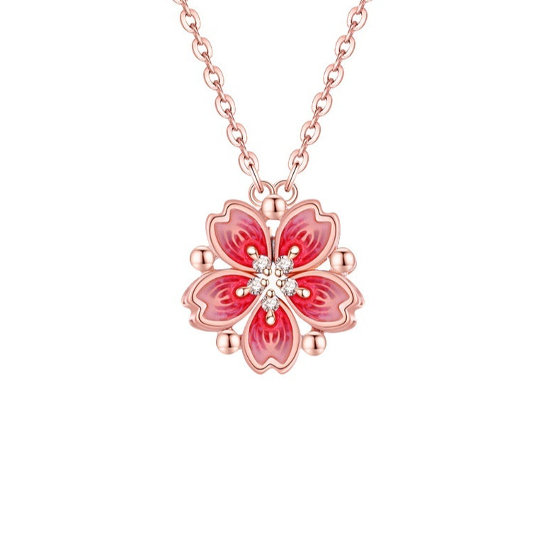 Collana floreale argento minimalista da donna