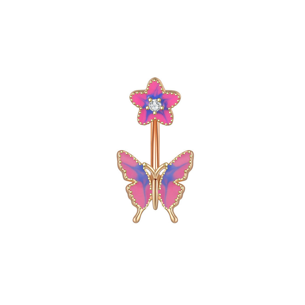 Piercing ombelico farfalla gocciolante