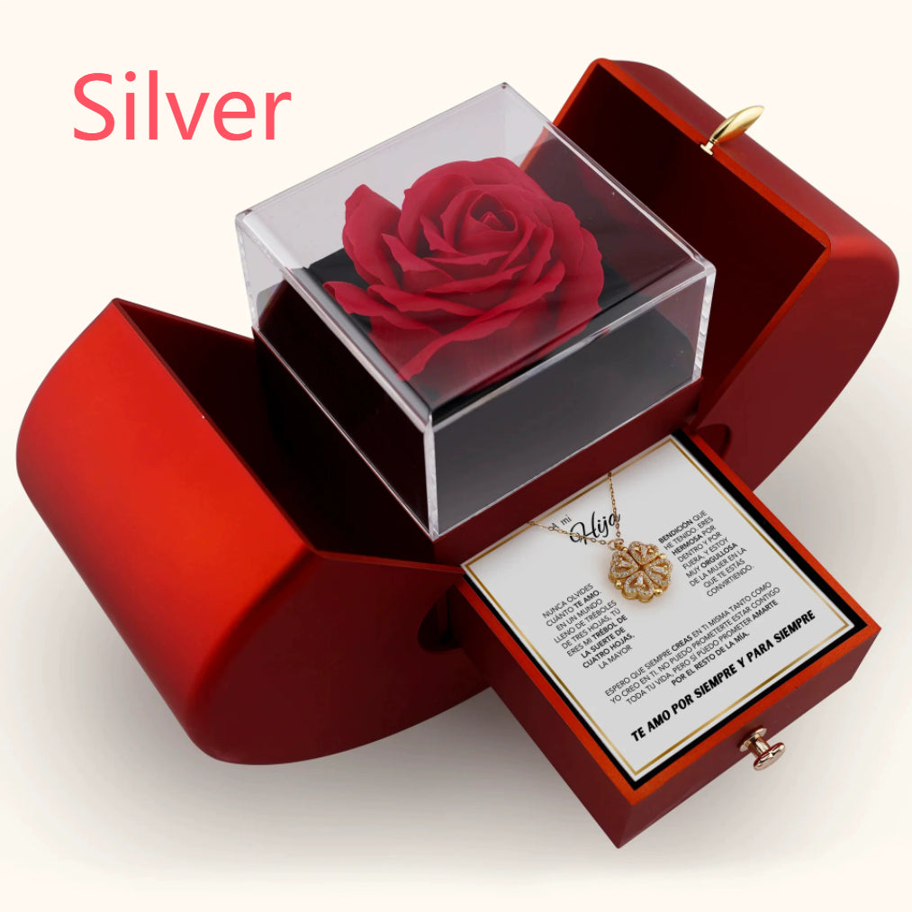 Collana Cuore Quadrifoglio Zircone