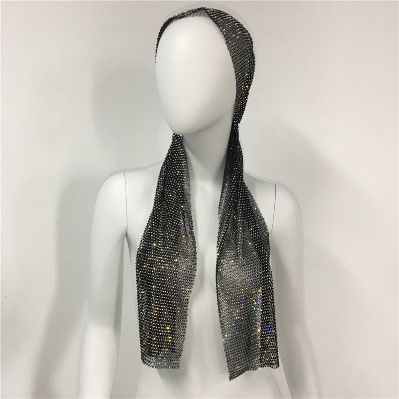Fascia per capelli elastica con strass