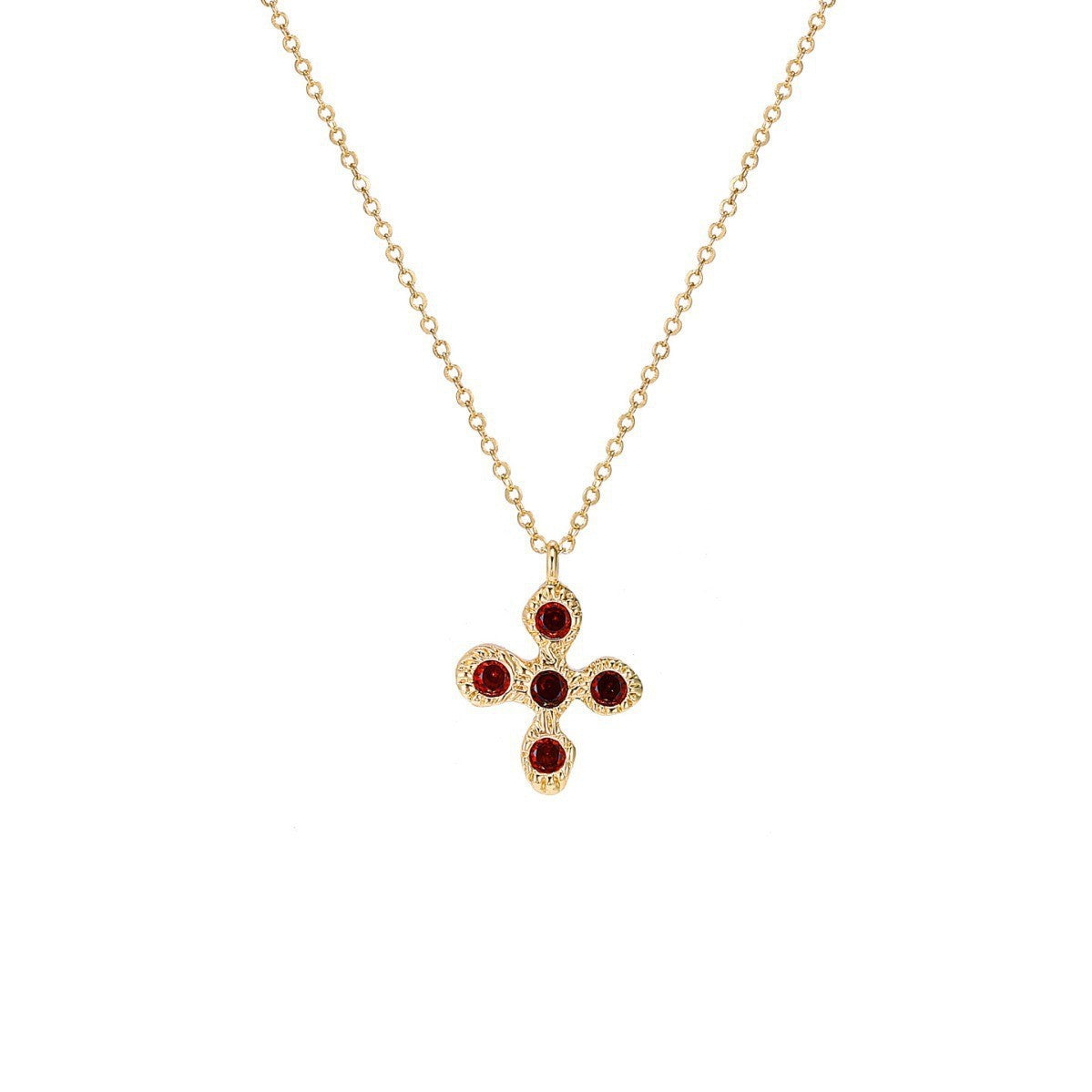 Collana con croce floreale in zircone