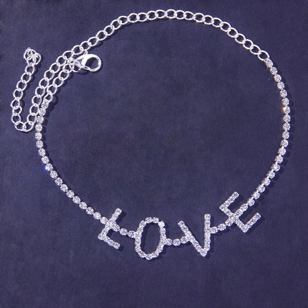 Cavigliera Love strass