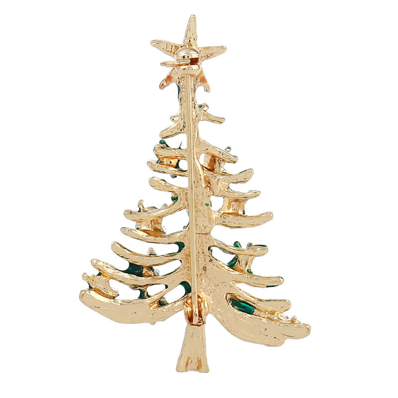 Spilla albero di Natale dorata