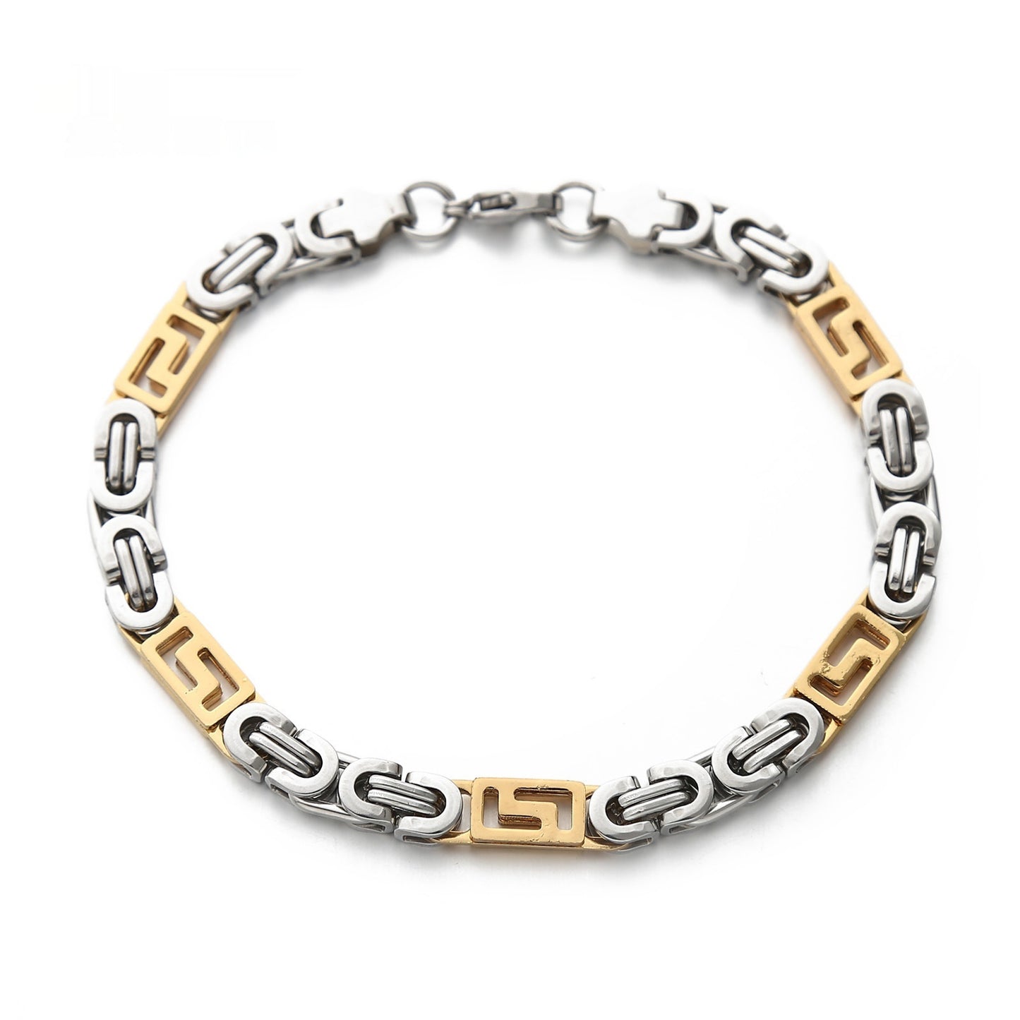 Bracciale catena acciaio fatto a mano