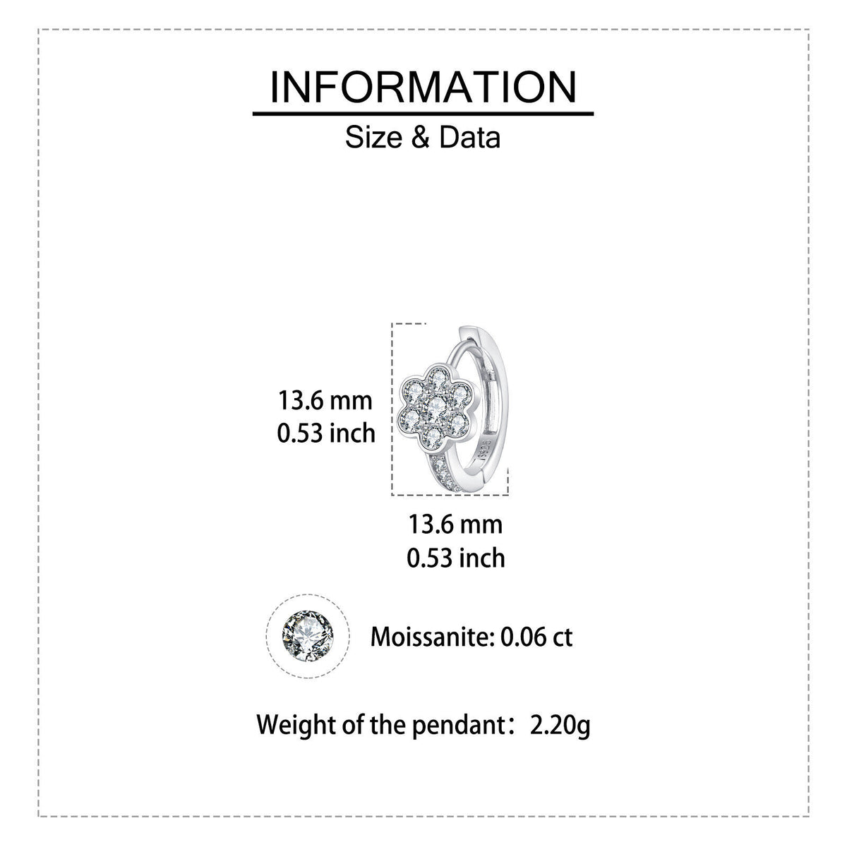 Orecchini fiore moissanite