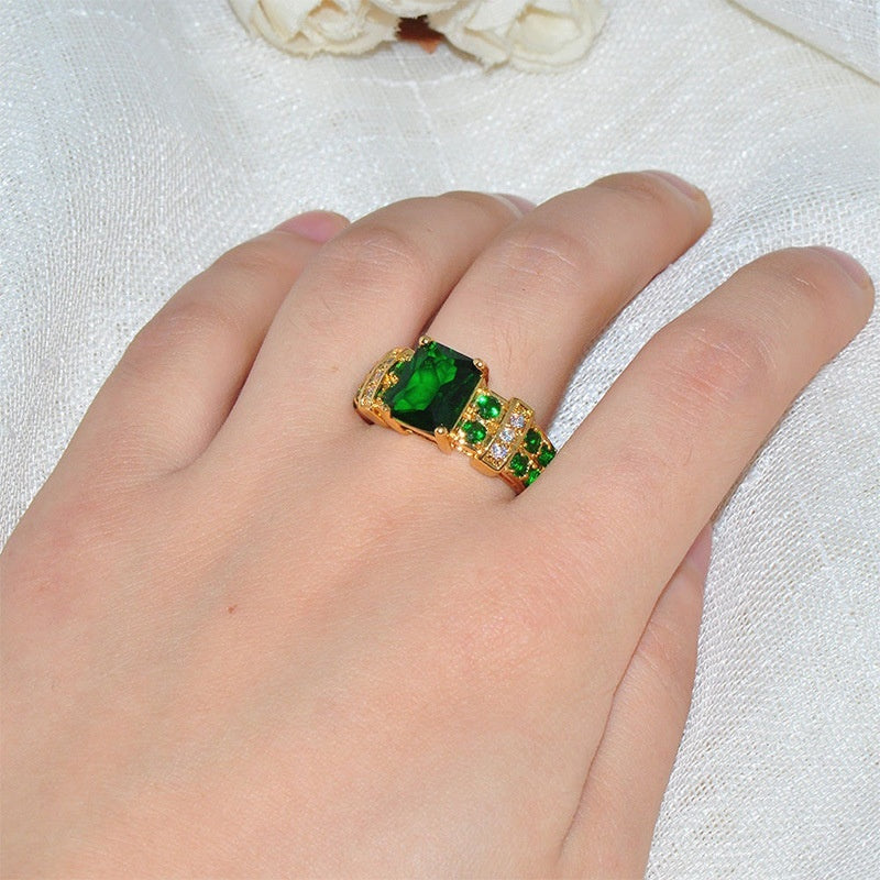 Anello quadrato zircone da uomo