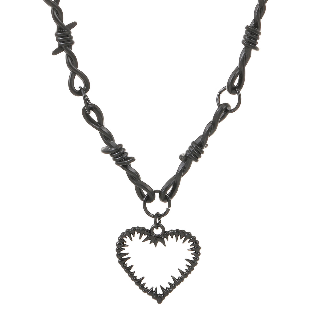 Collana cuore gotico con spine