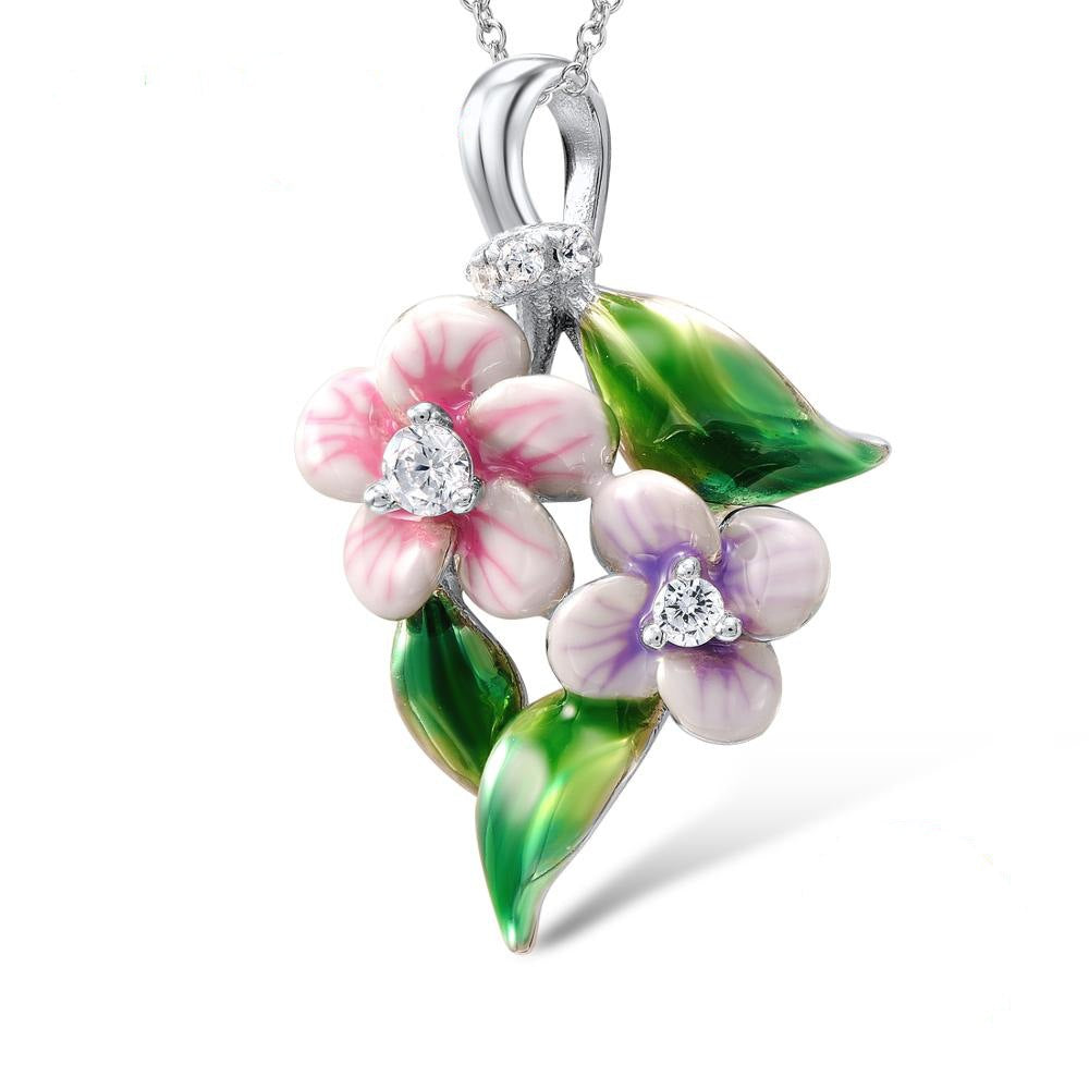 Orecchini fiore smaltato pendente