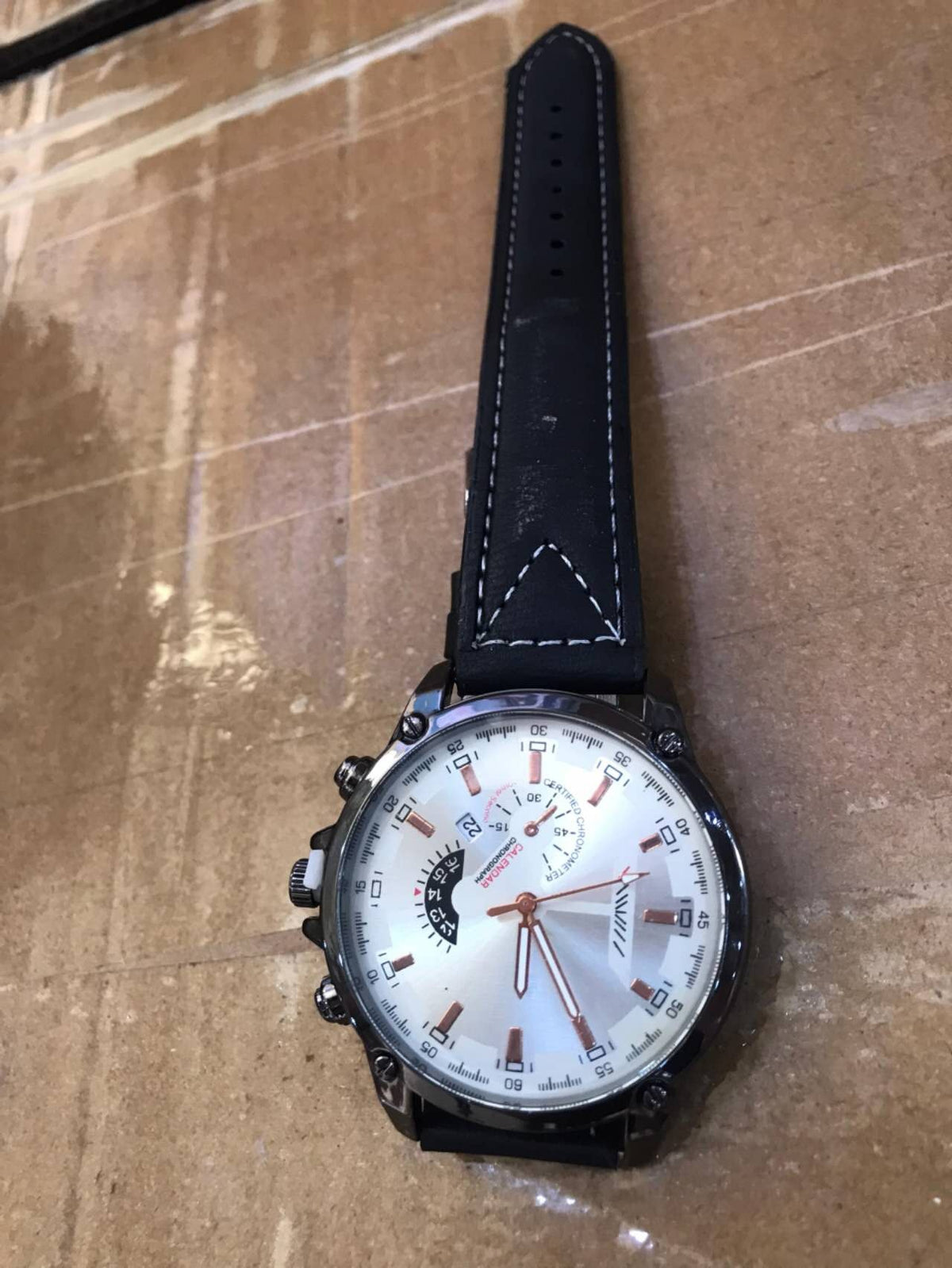 Orologio uomo sportivo cinturino in pelle