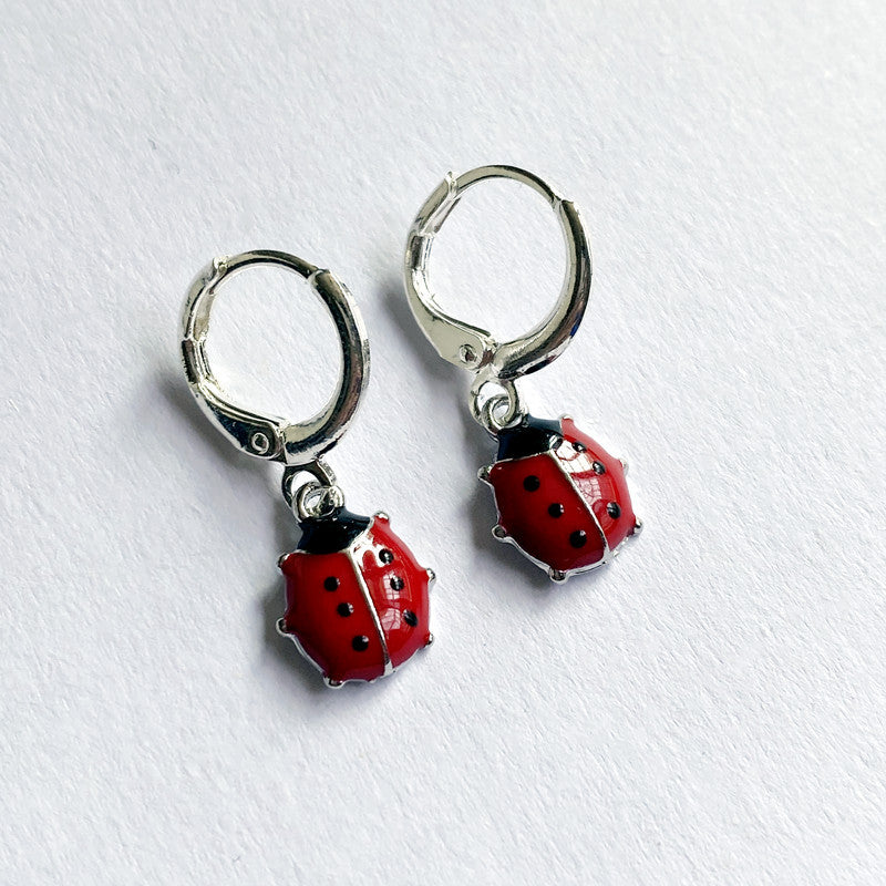 Orecchini coccinella smaltati