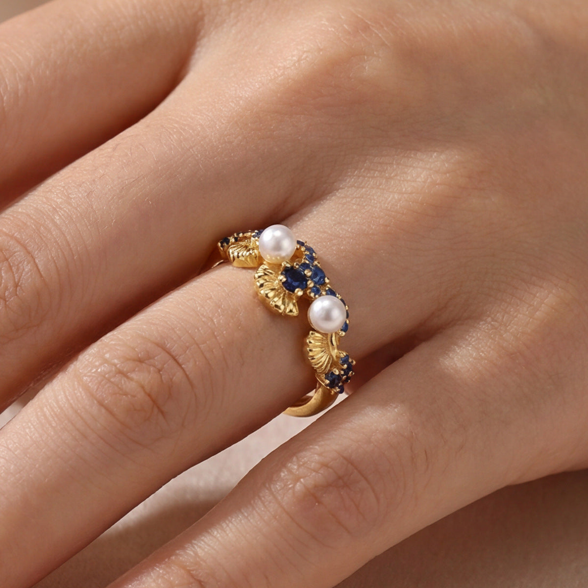 Anello conchiglia madreperla