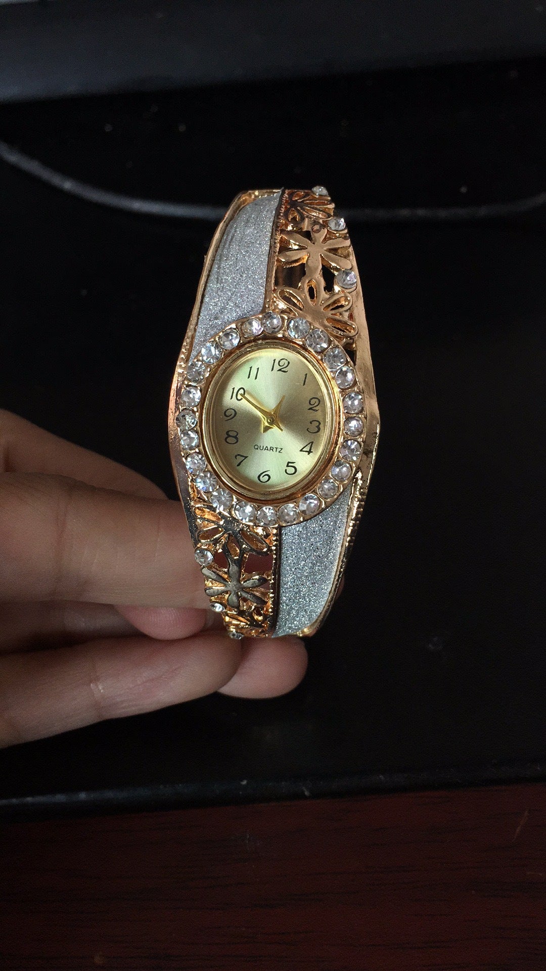Orologio donna bracciale fiori oro rosa