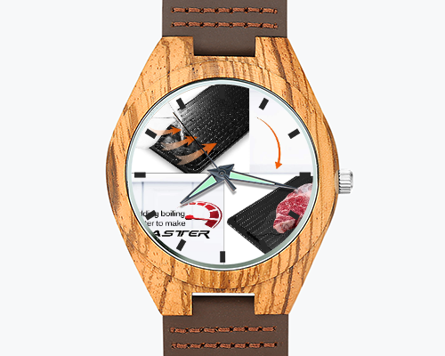 Orologio legno e pelle