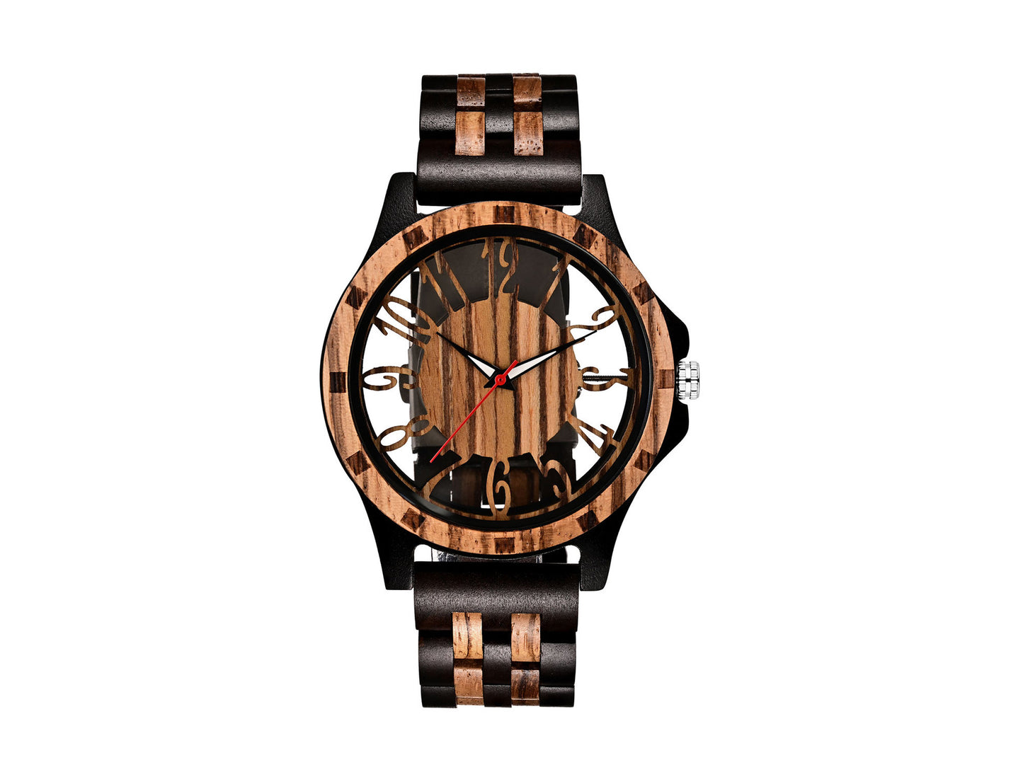 Orologio in noce cinturino pelle