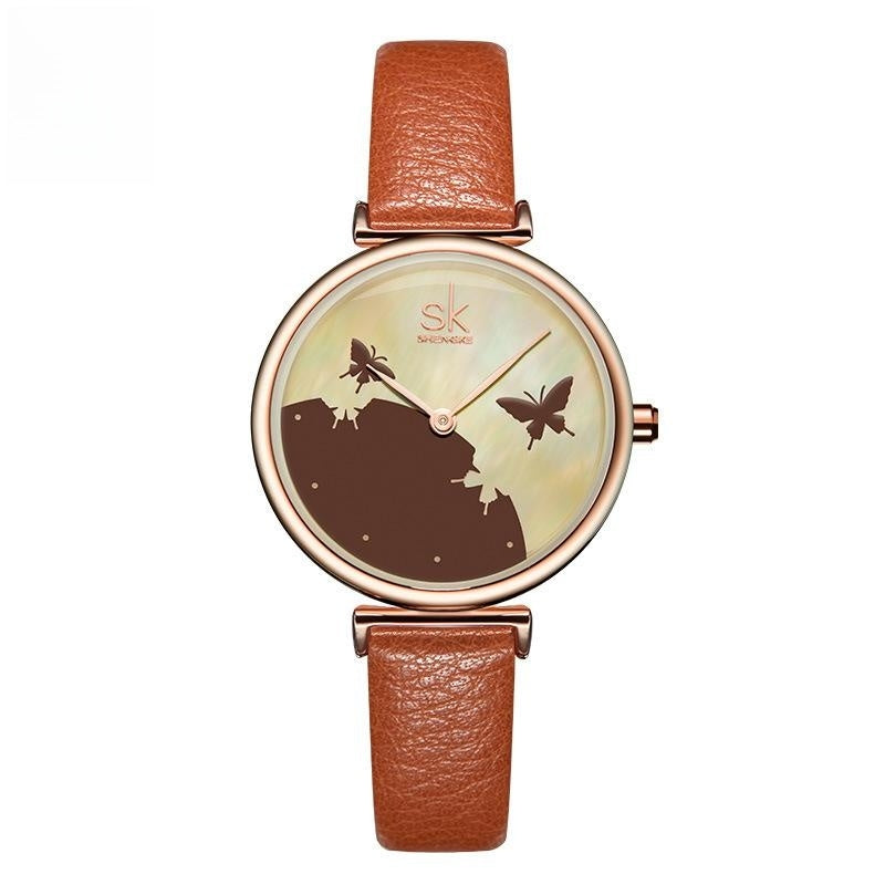 Orologio donna impermeabile con farfalla