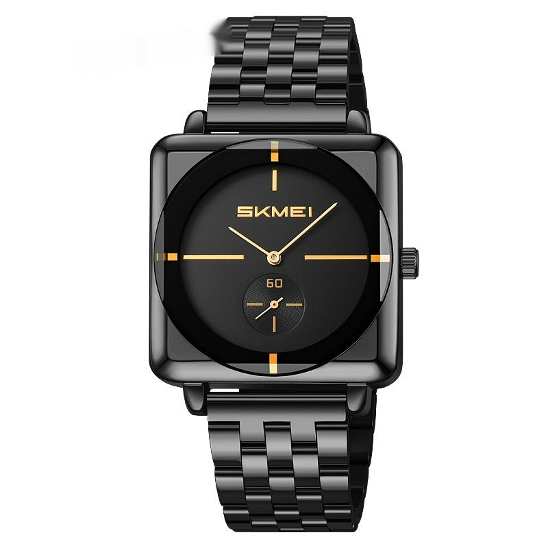 Orologio quadrato acciaio secondi
