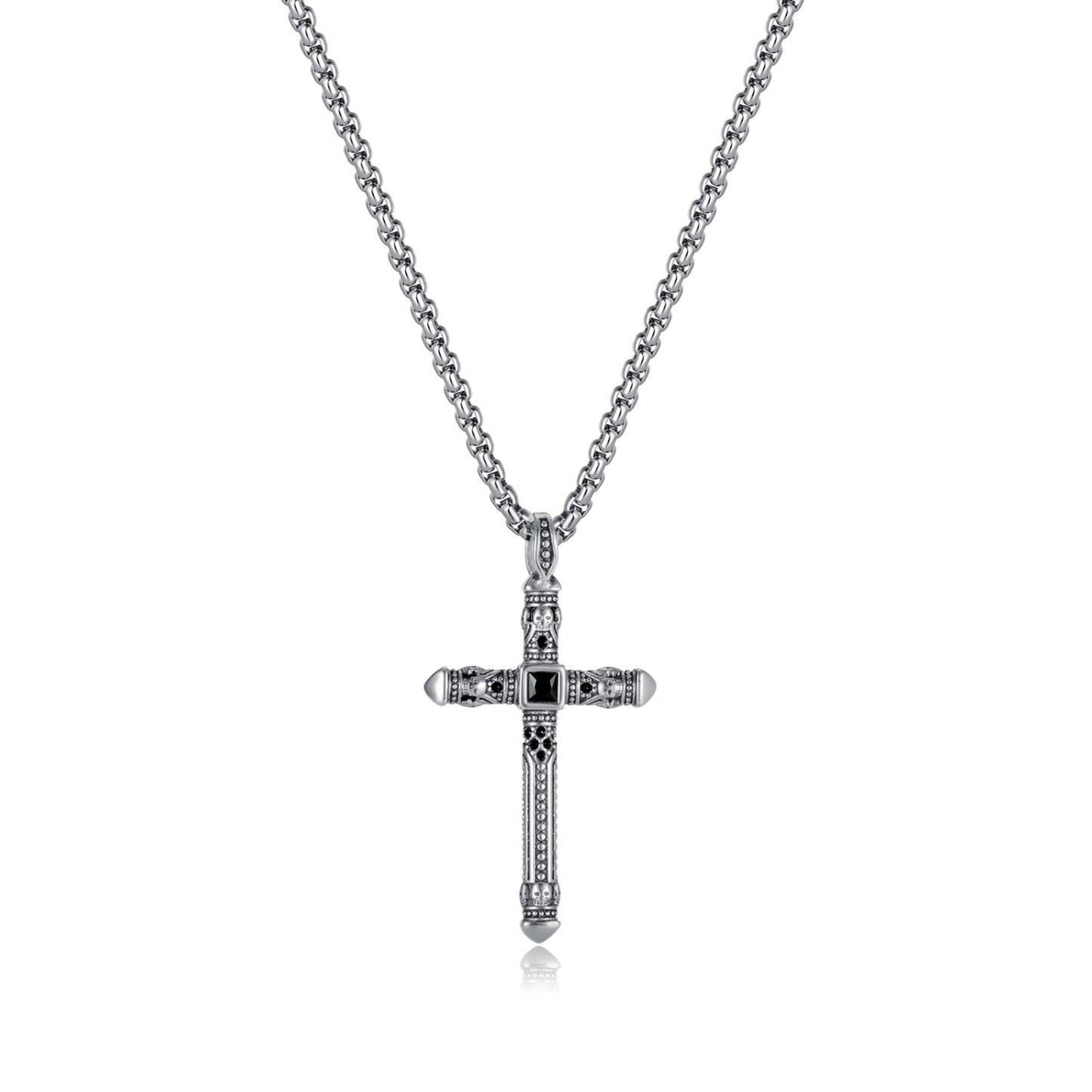 Collana croce vintage titanio