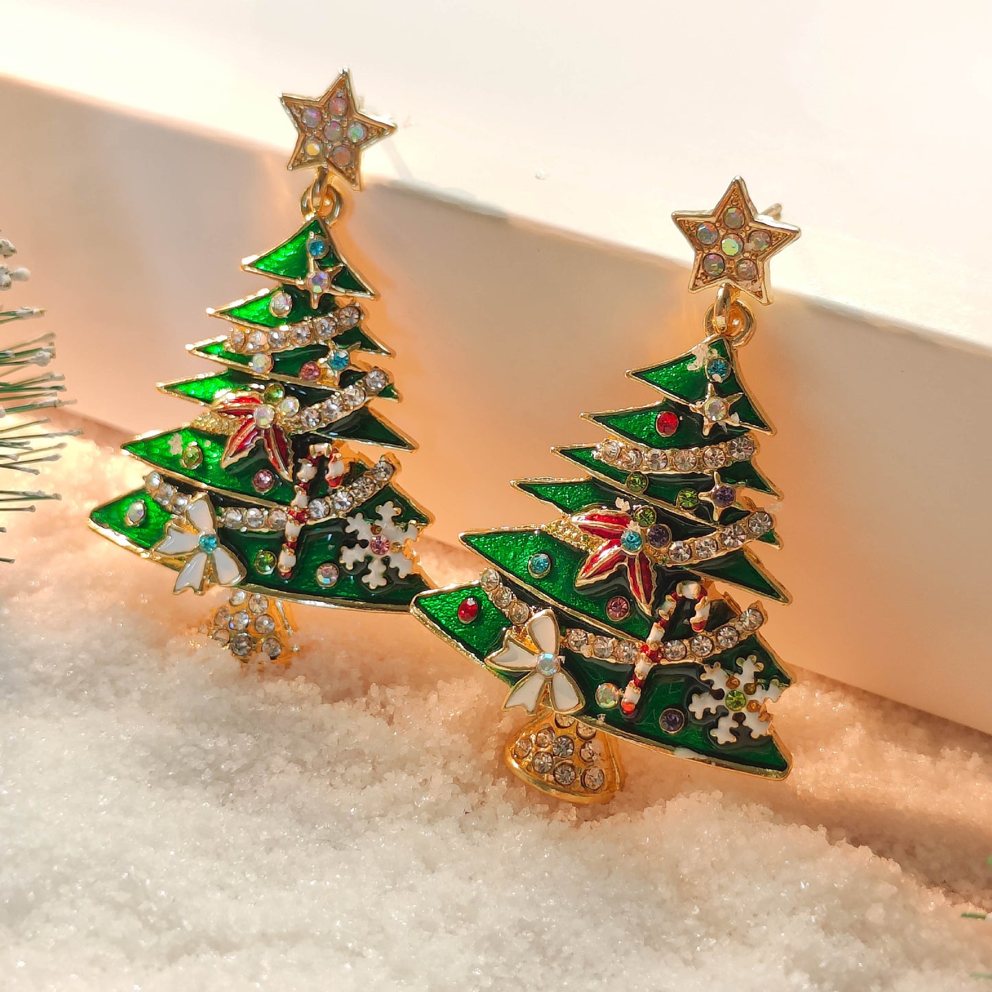 Spilla albero Natale zirconi