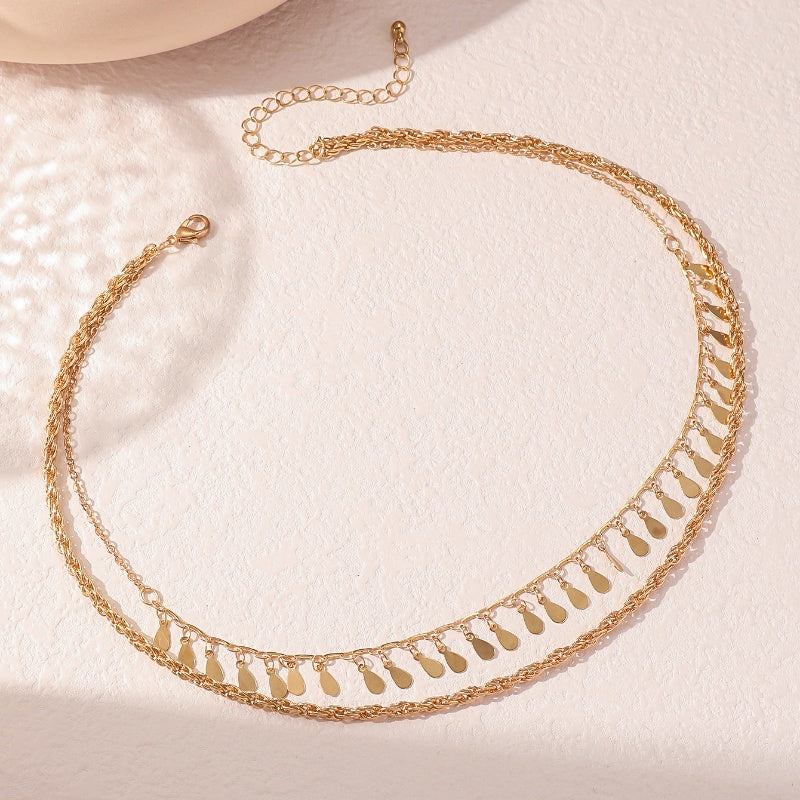Collana multistrato goccia