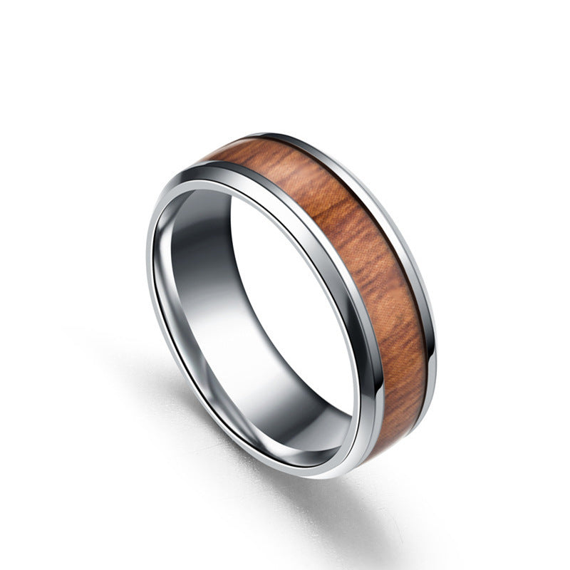 Anello titanio in legno