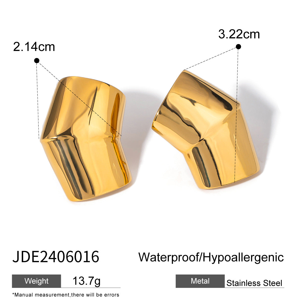 Orecchini geometrici oro acciaio