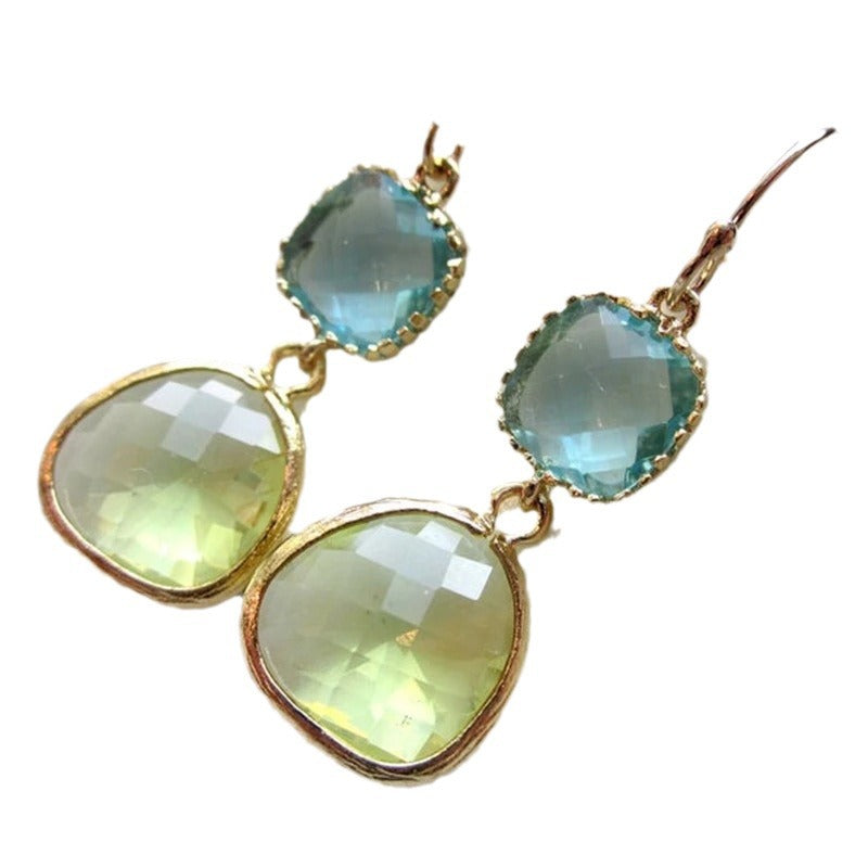 Orecchini resina blu-verde