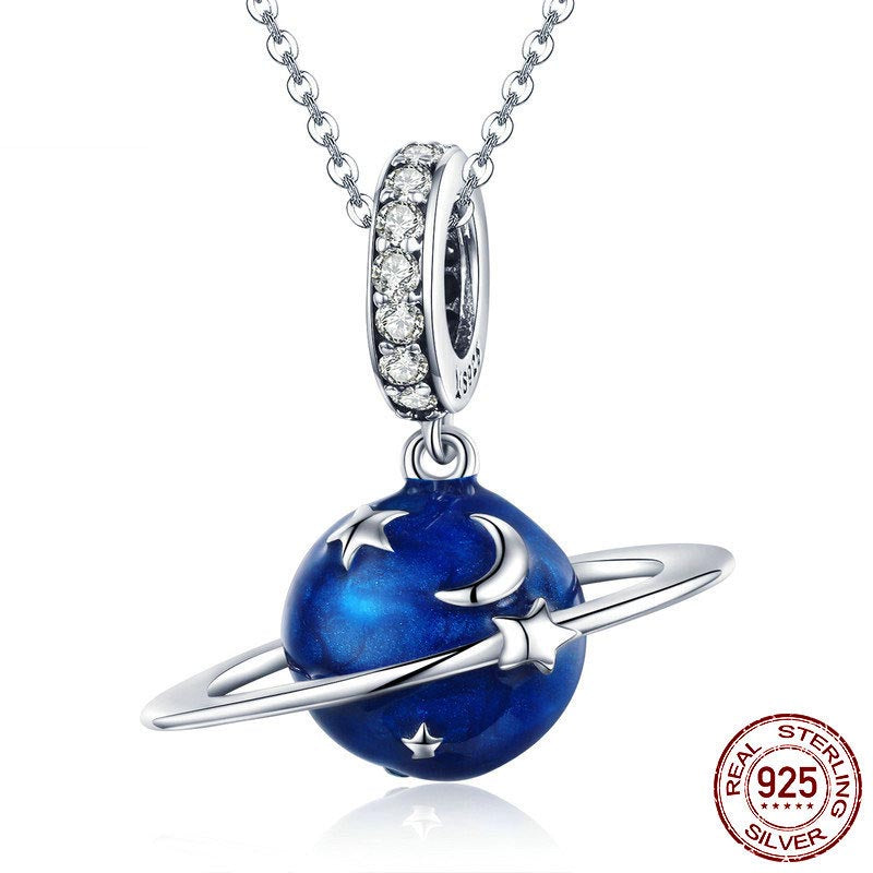 Ciondolo argento pianeta blu