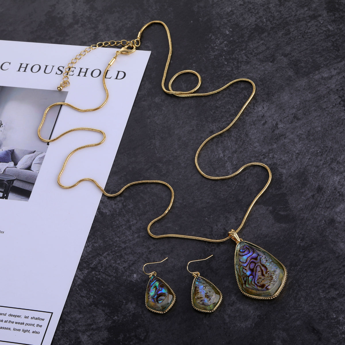 Set orecchini e collana resina